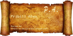 Pribill Alex névjegykártya